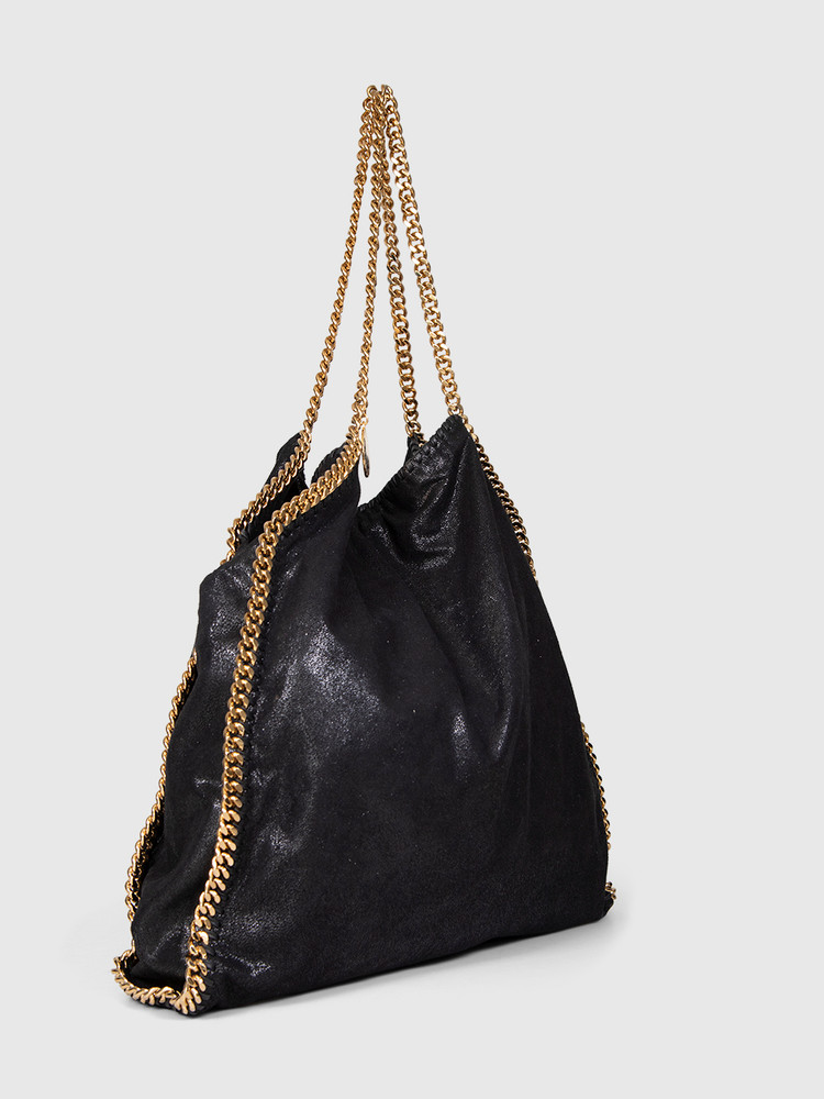 Second Hand Stella McCartney Black Vegan Suede Falabella Large Tote
