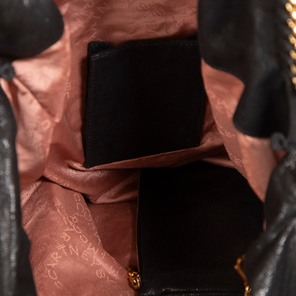 Second Hand Stella McCartney Black Vegan Suede Falabella Large Tote