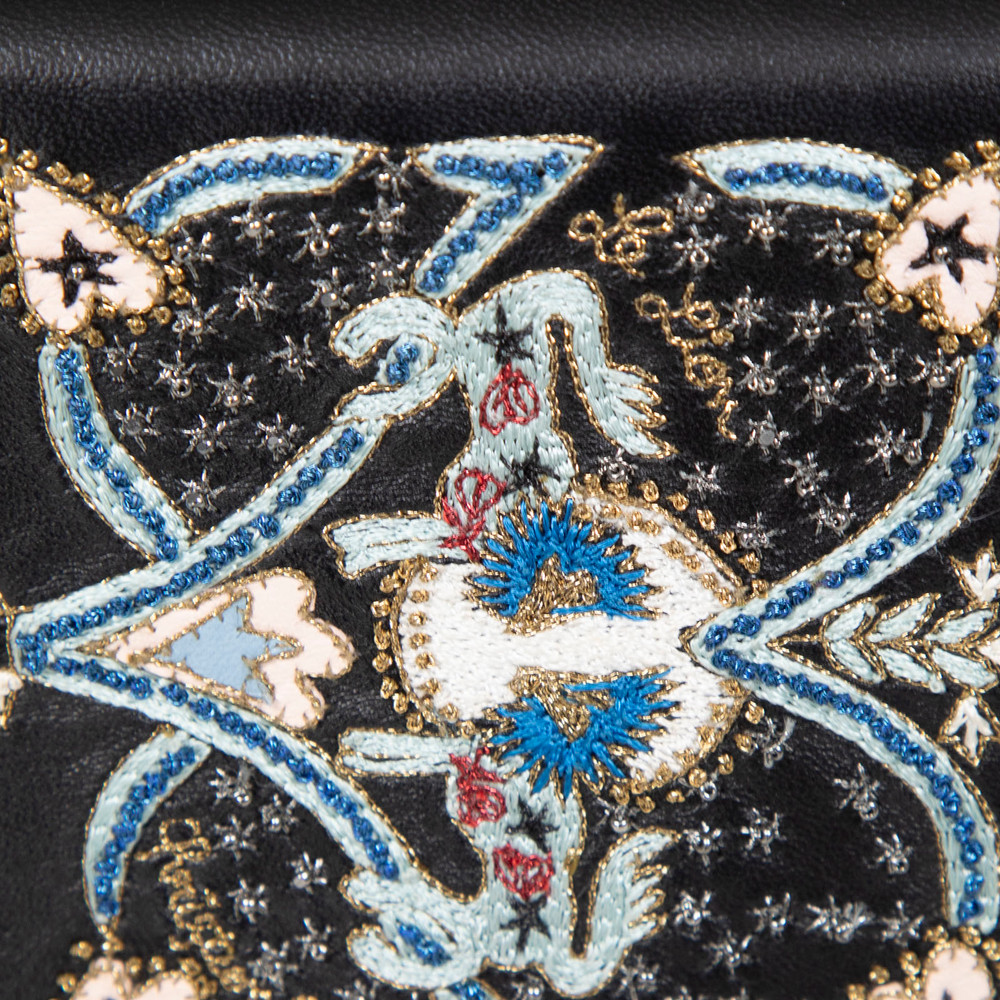 Dior SS 2017 Tarot Embroidered Leather Clutch