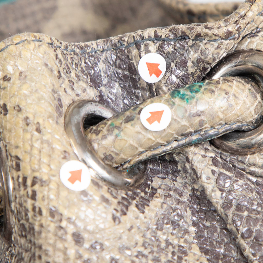 Furla Brown Leather Snake Embossed Tote Bag