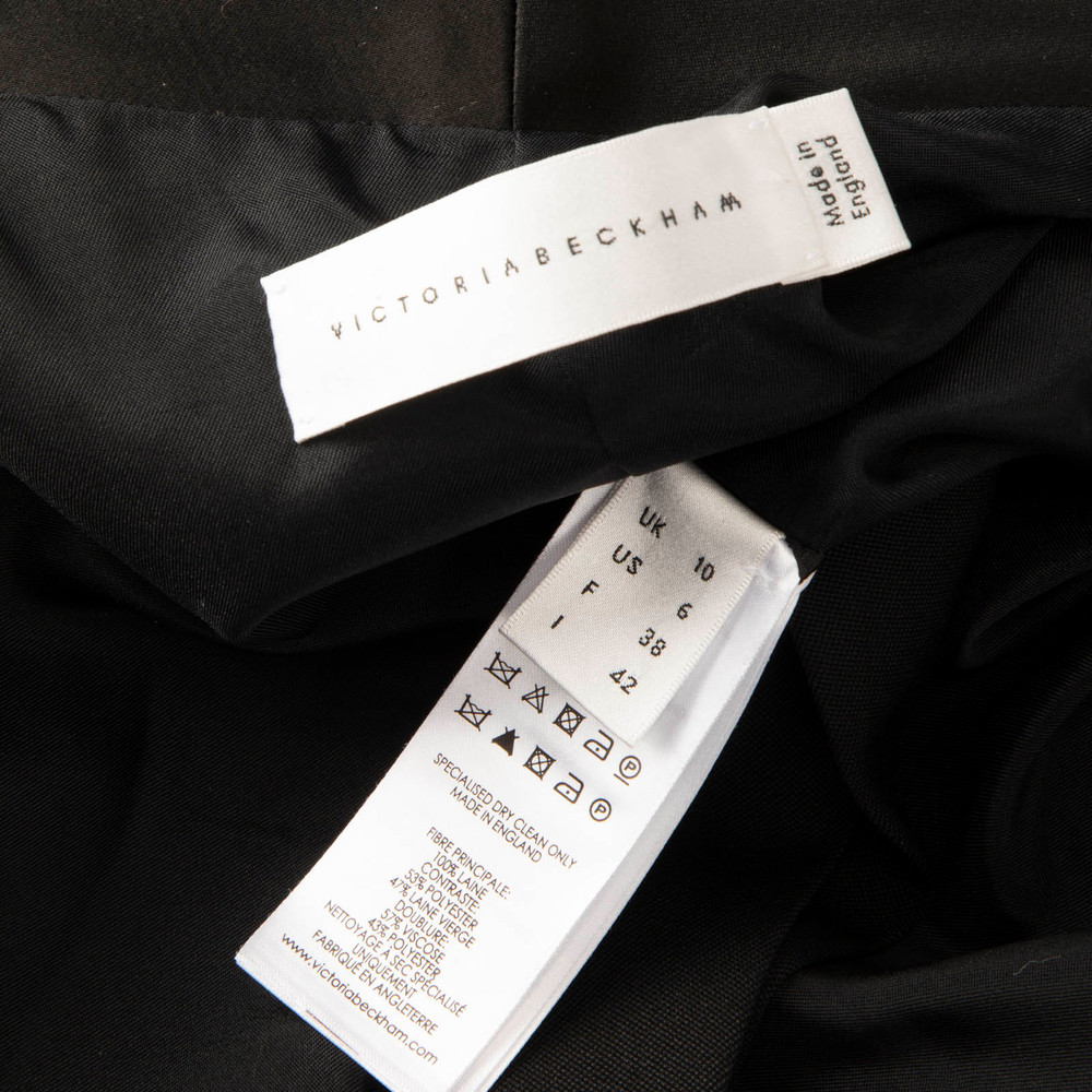 Victoria Beckham Black Wool Open Front Blazer