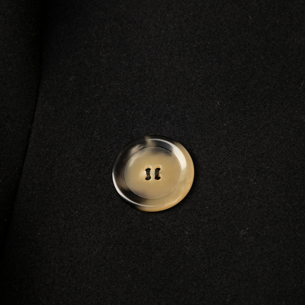 Victoria Beckham Black Double Breasted Wool Peacoat