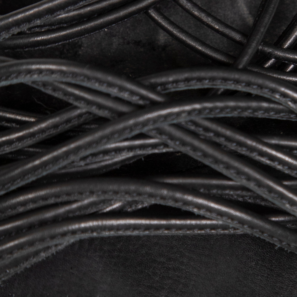 Burberry Black Strappy Leather Heeled Sandals