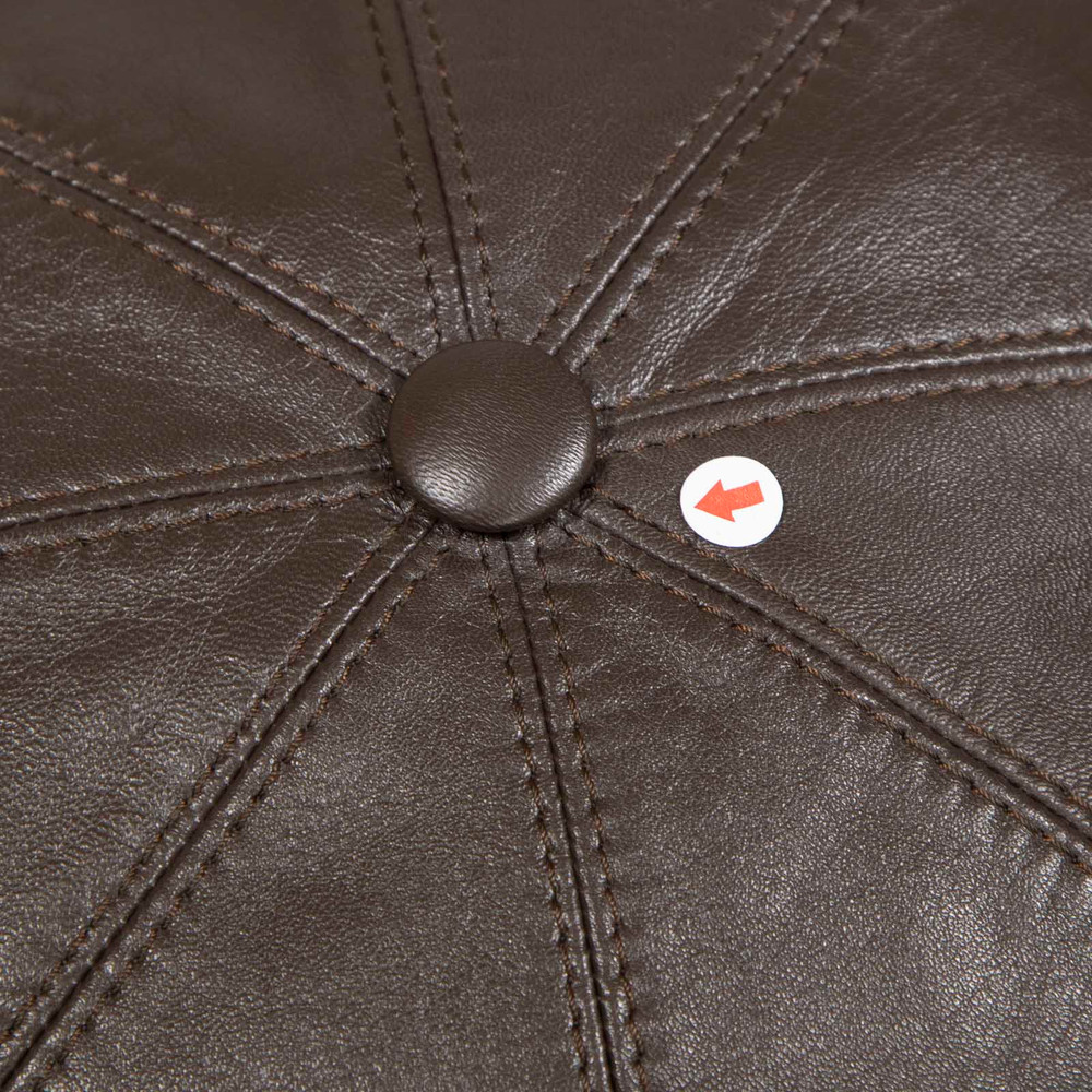 Borsalino  Brown Leather Baker Hat