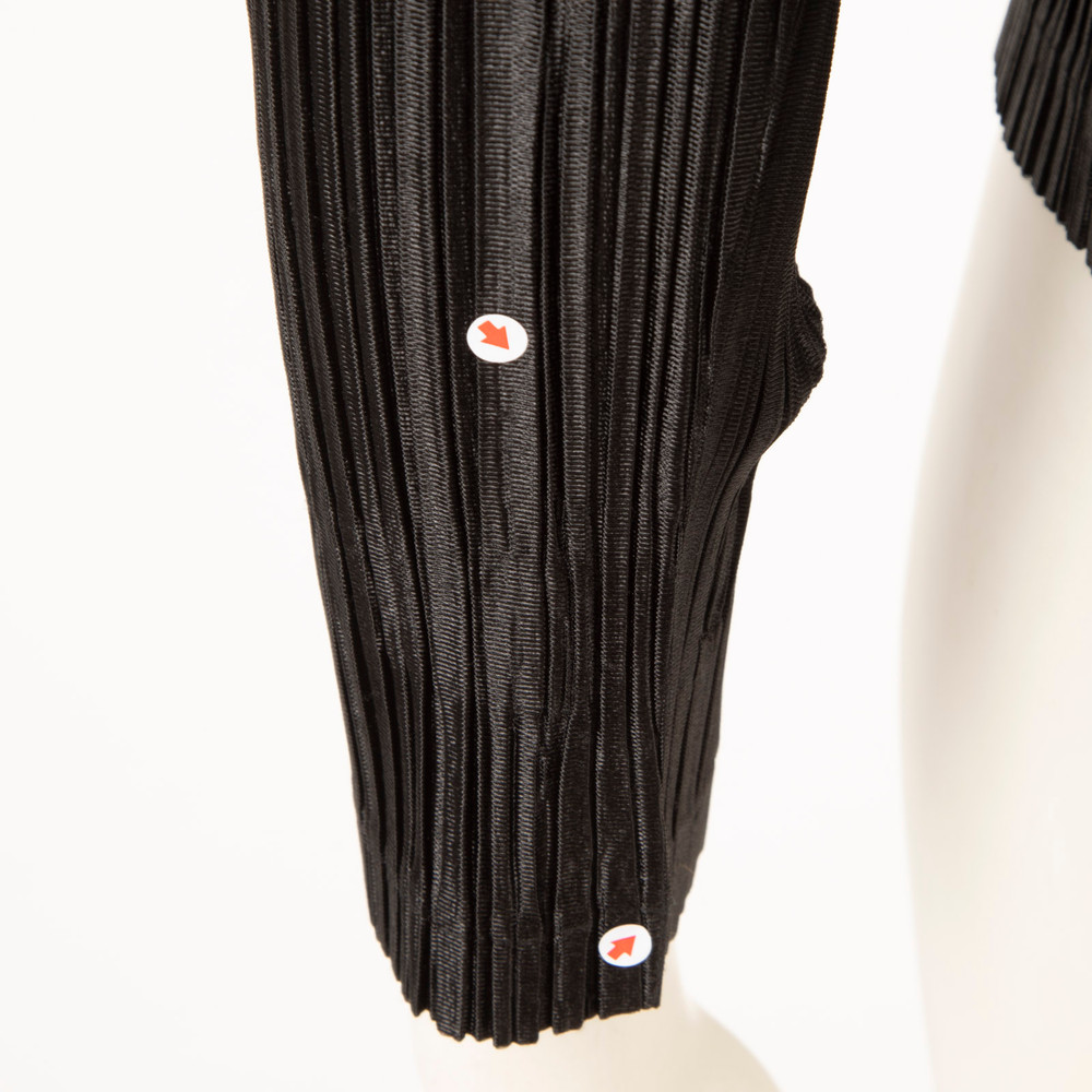 Issey Miyake Pleats Please Black Open Front Jacket