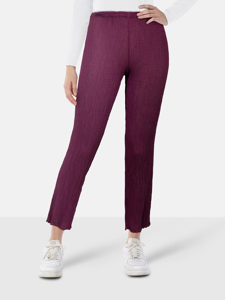 Issey Miyake Pleats Please Purple Sheer Trousers