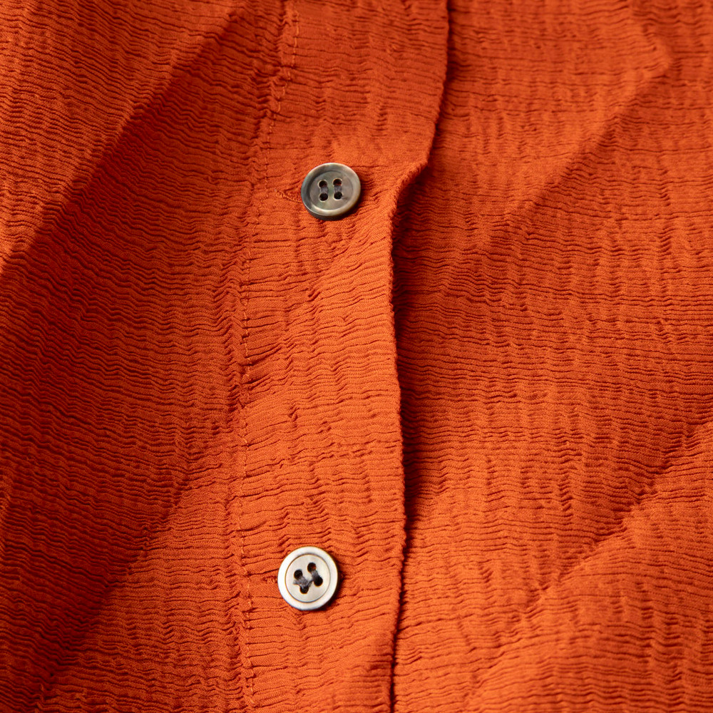 Issey Miyake Issey Miyake Me Orange Button Up Blouse