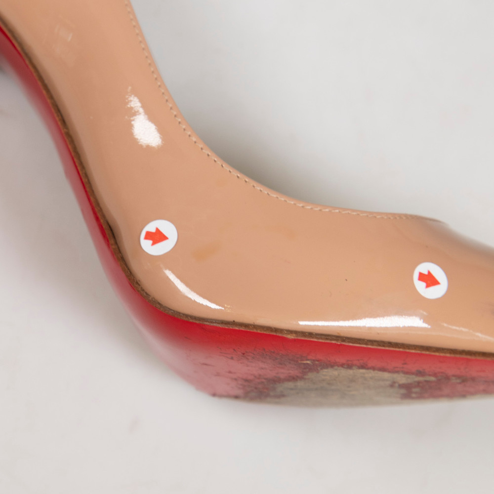 Christian Louboutin Nude Patent Pigalle 120 Pumps