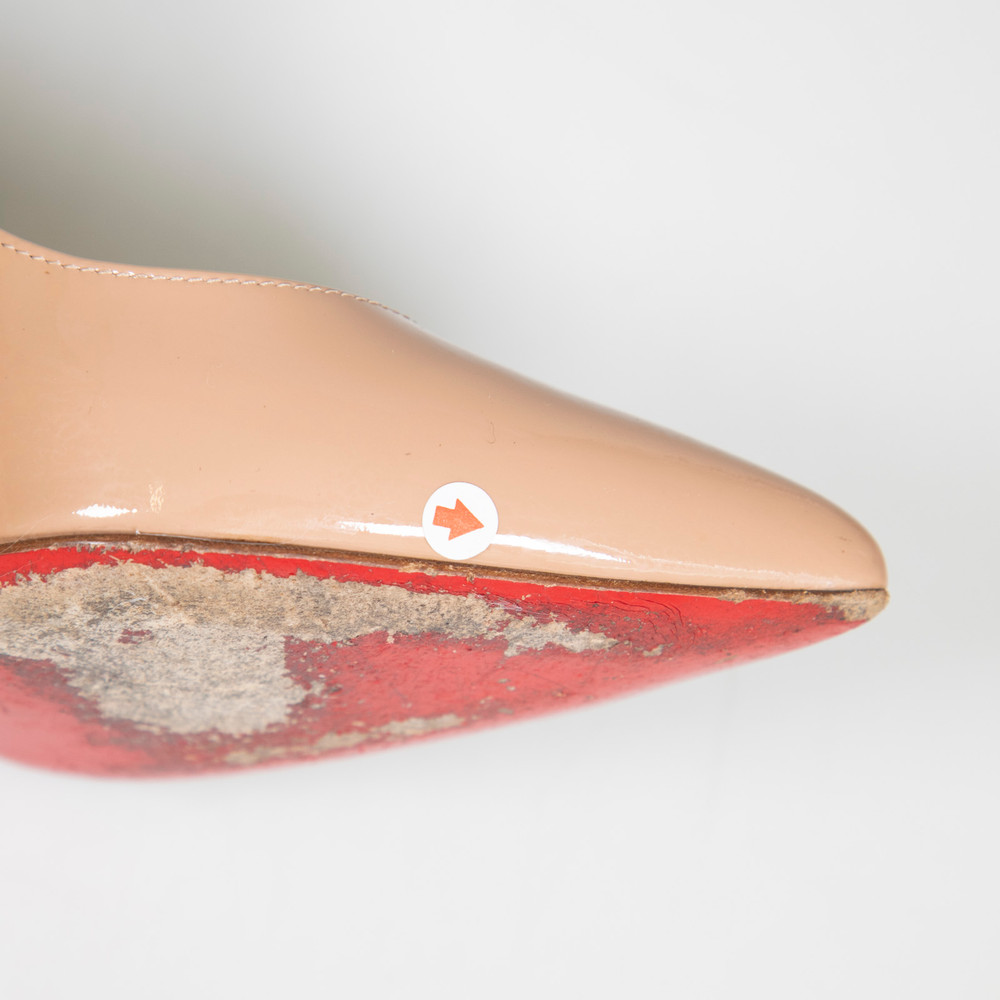 Christian Louboutin Nude Patent Pigalle 120 Pumps