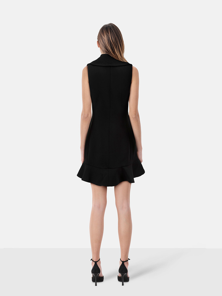 Ganni Black Zip Up Mini Dress
