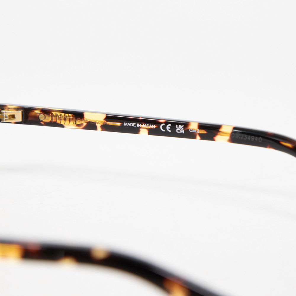 Bottega Veneta Havana Yellow Oval Sunglasses