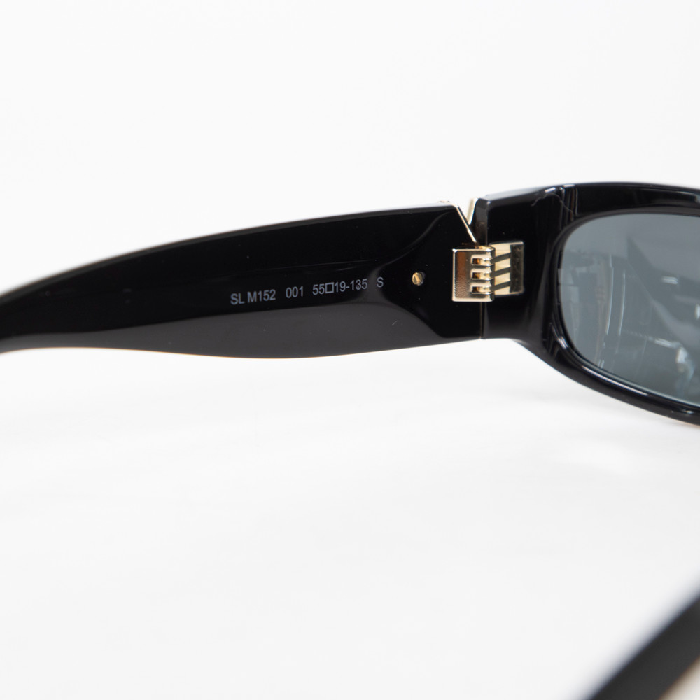 Saint Laurent Black Rectangle Monogram Sunglasses