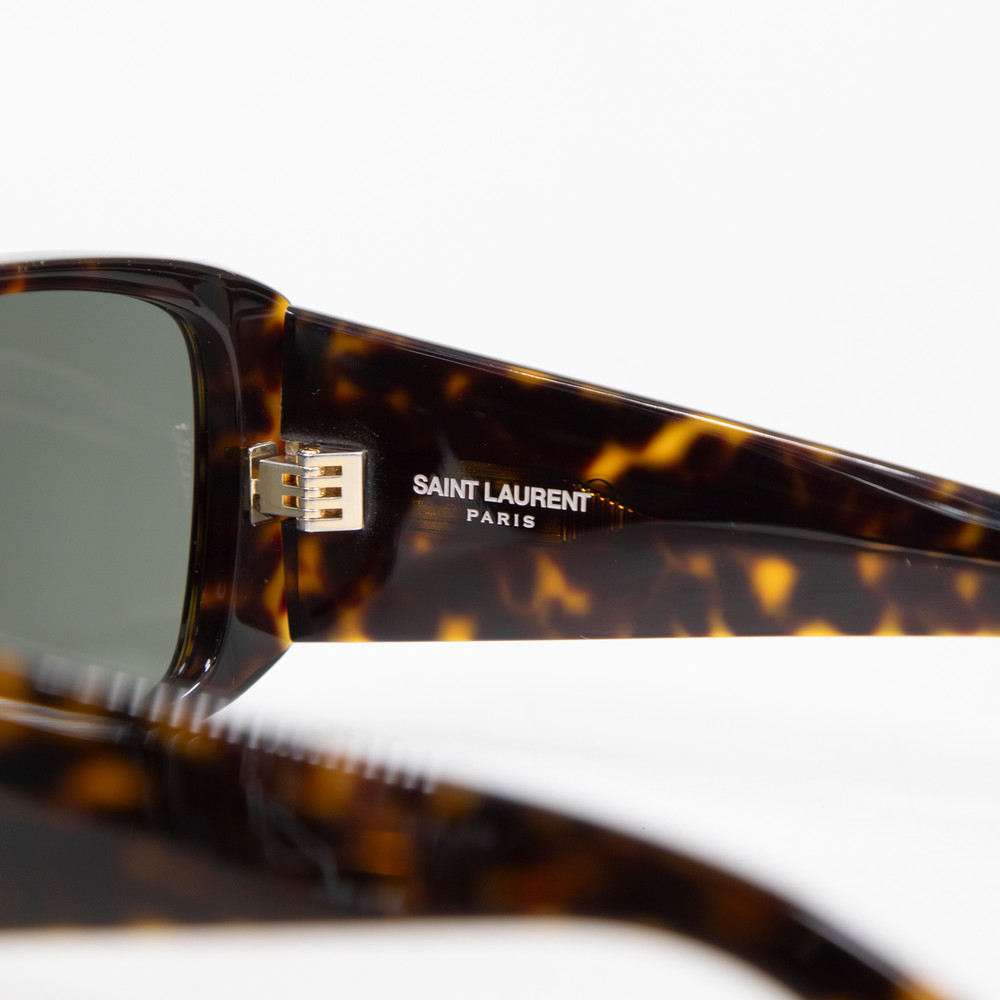 Saint Laurent Havana Square Oversized Sunglasses