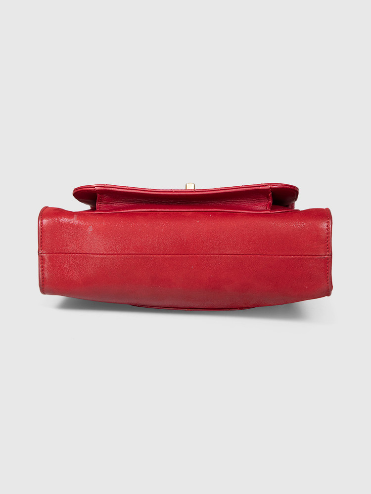 Chanel 2012 Red Quilted Leather CC Square Bag