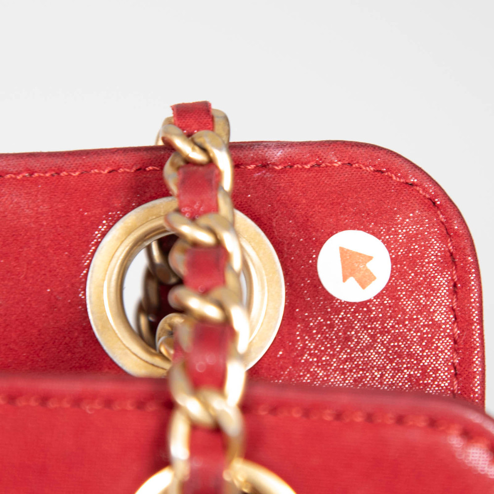 Chanel 2012 Red Quilted Leather CC Square Bag