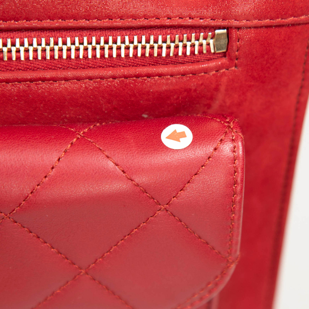 Chanel 2012 Red Quilted Leather CC Square Bag