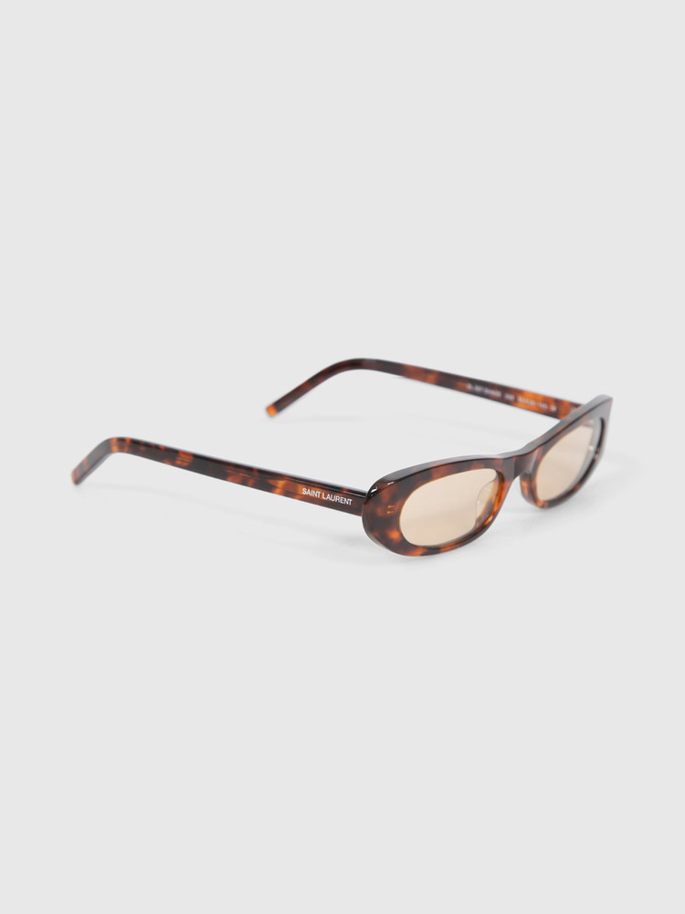 Saint Laurent Havana Oval Tinted Sunglasses