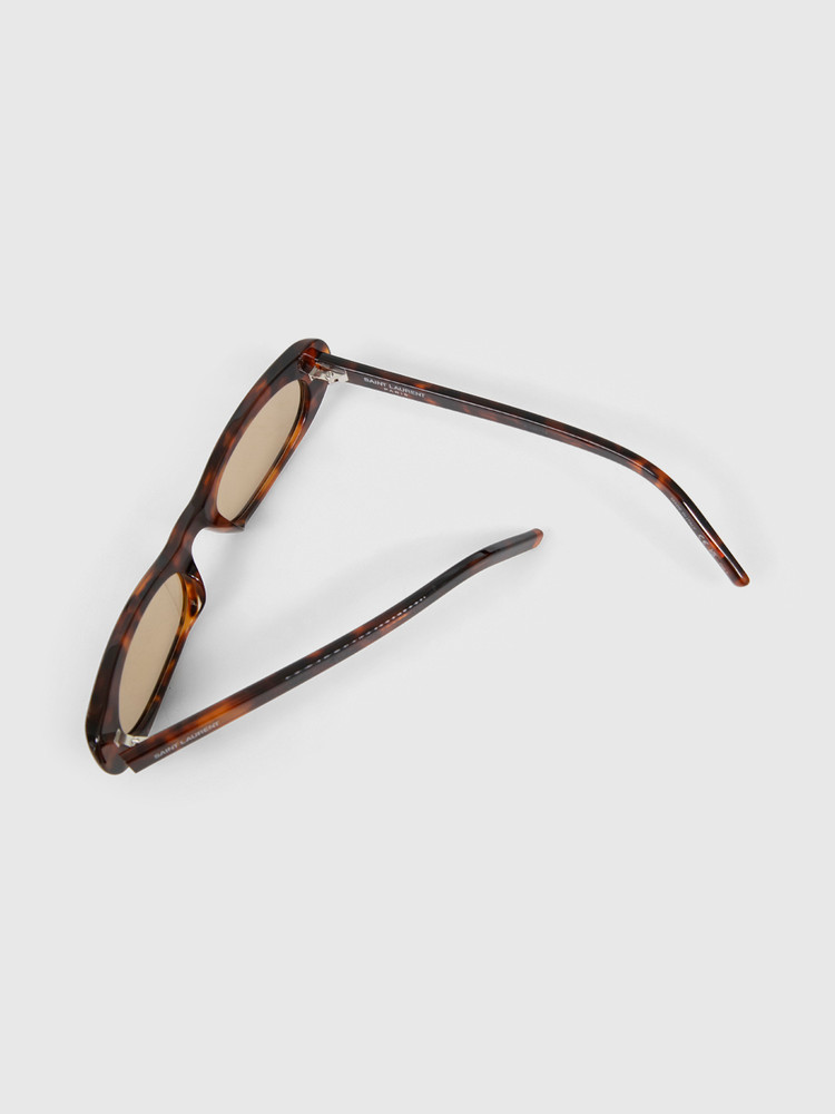 Saint Laurent Havana Oval Tinted Sunglasses