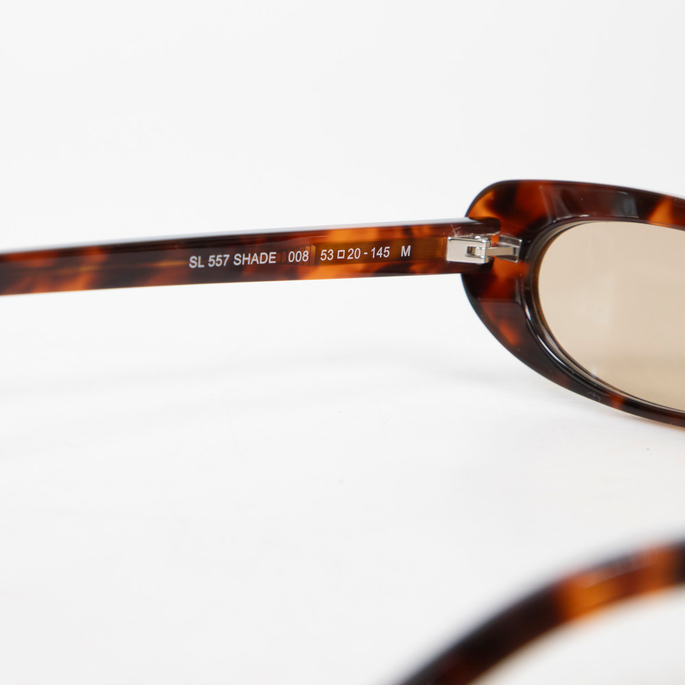 Saint Laurent Havana Oval Tinted Sunglasses