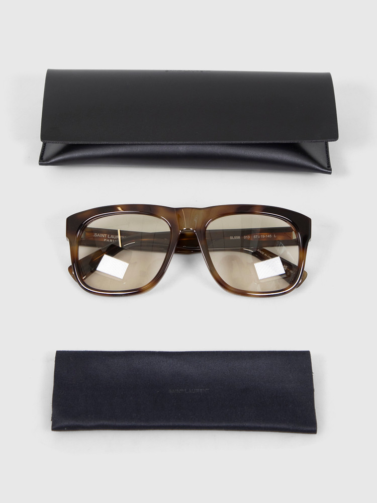 Saint Laurent Havana D-Frame Sunglasses