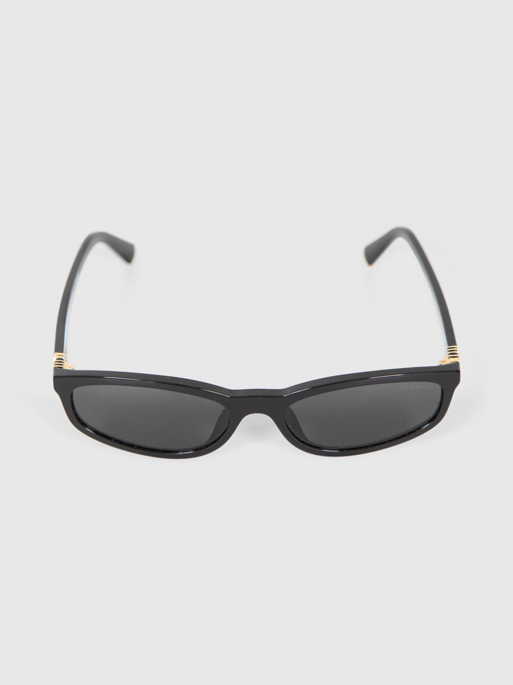 Miu Miu Black Oval Tinted Sunglasses