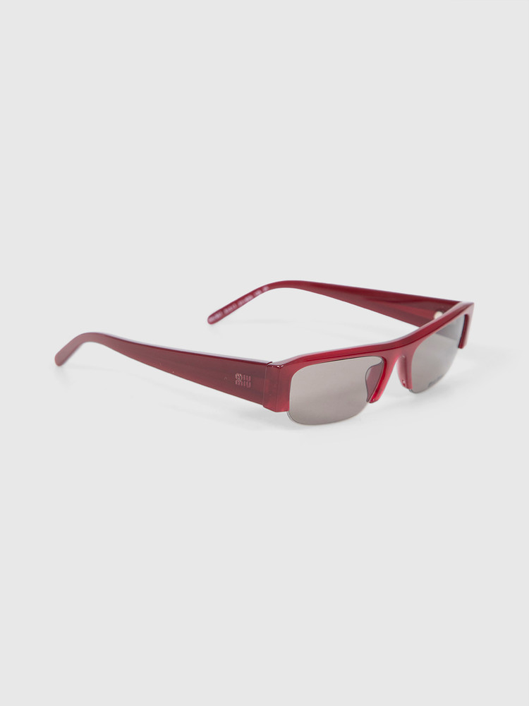 Miu Miu Red Half Rim Sunglasses