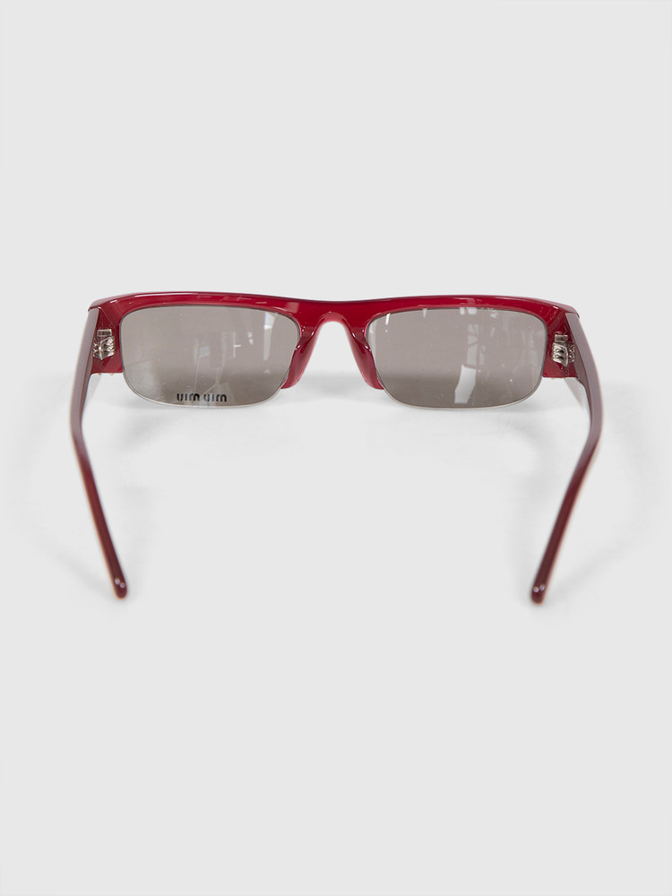 Miu Miu Red Half Rim Sunglasses