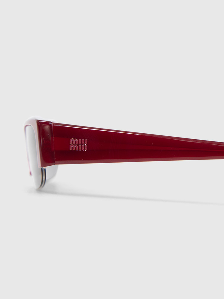 Miu Miu Red Half Rim Sunglasses