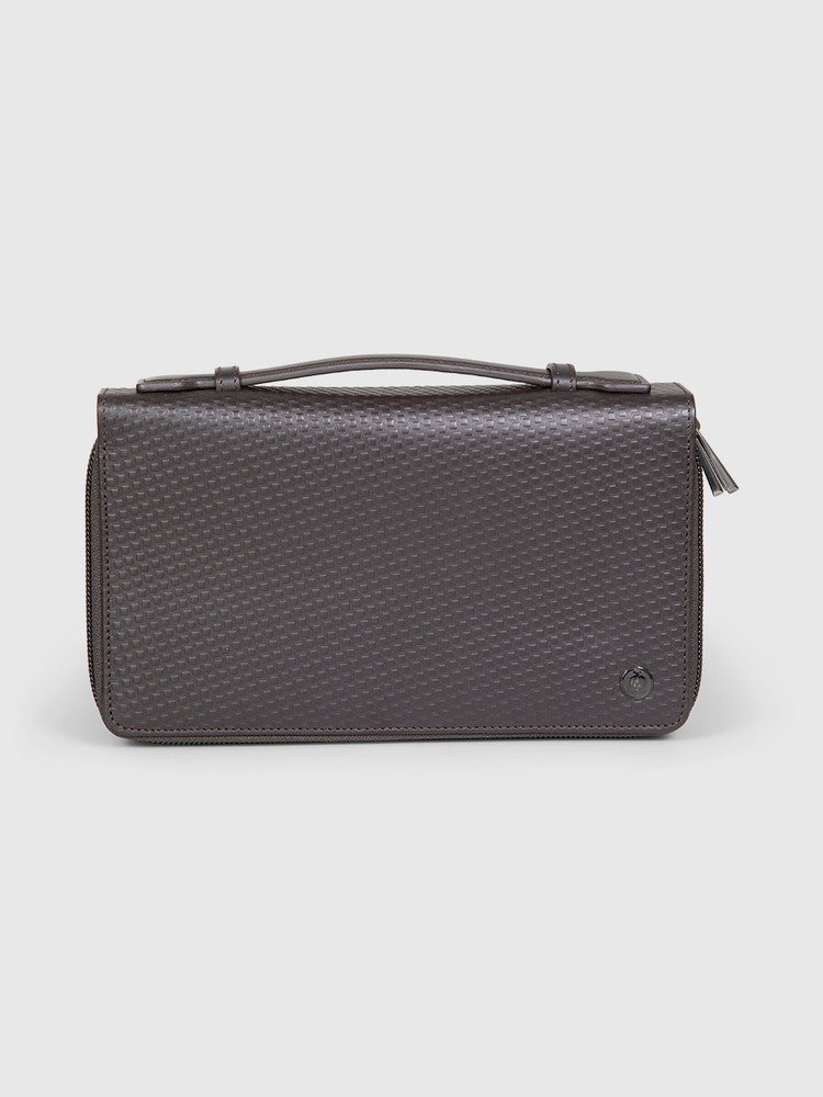 Dunhill Brown Leather Alfred Travel Wallet