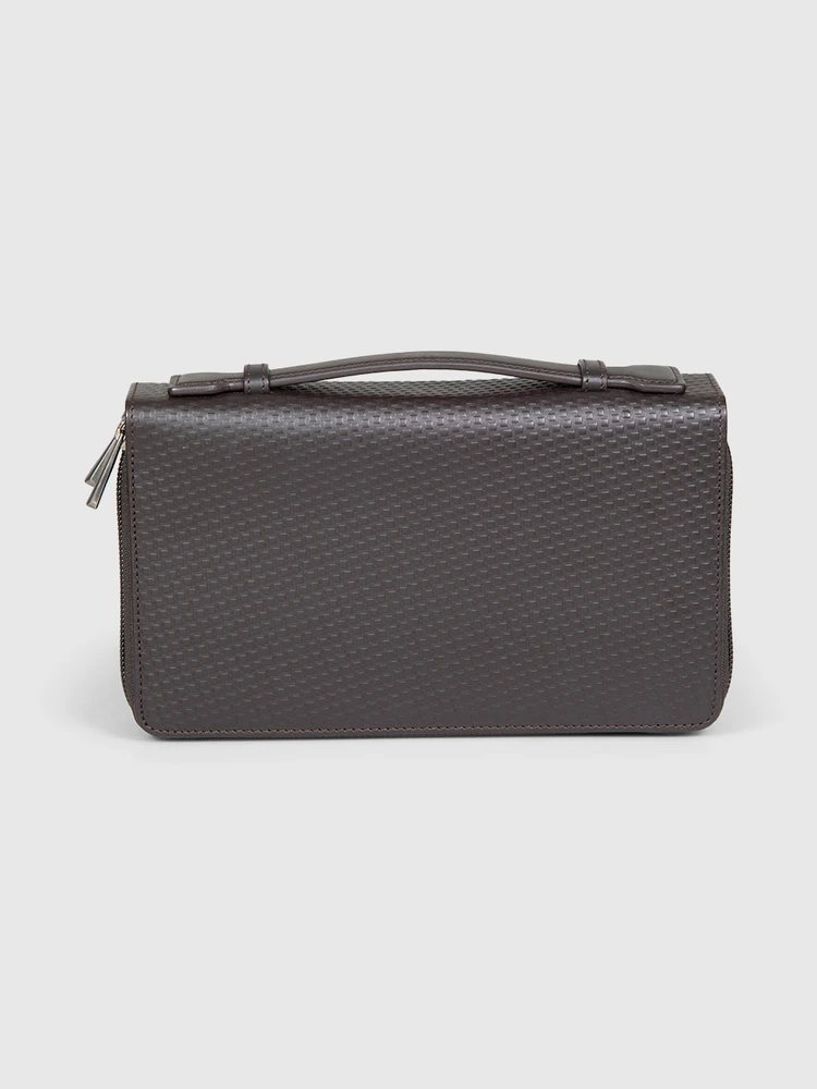 Dunhill Brown Leather Alfred Travel Wallet