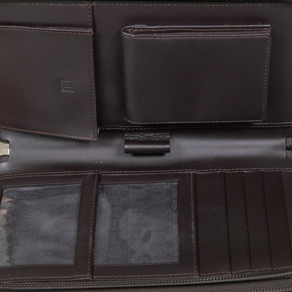 Dunhill Brown Leather Alfred Travel Wallet