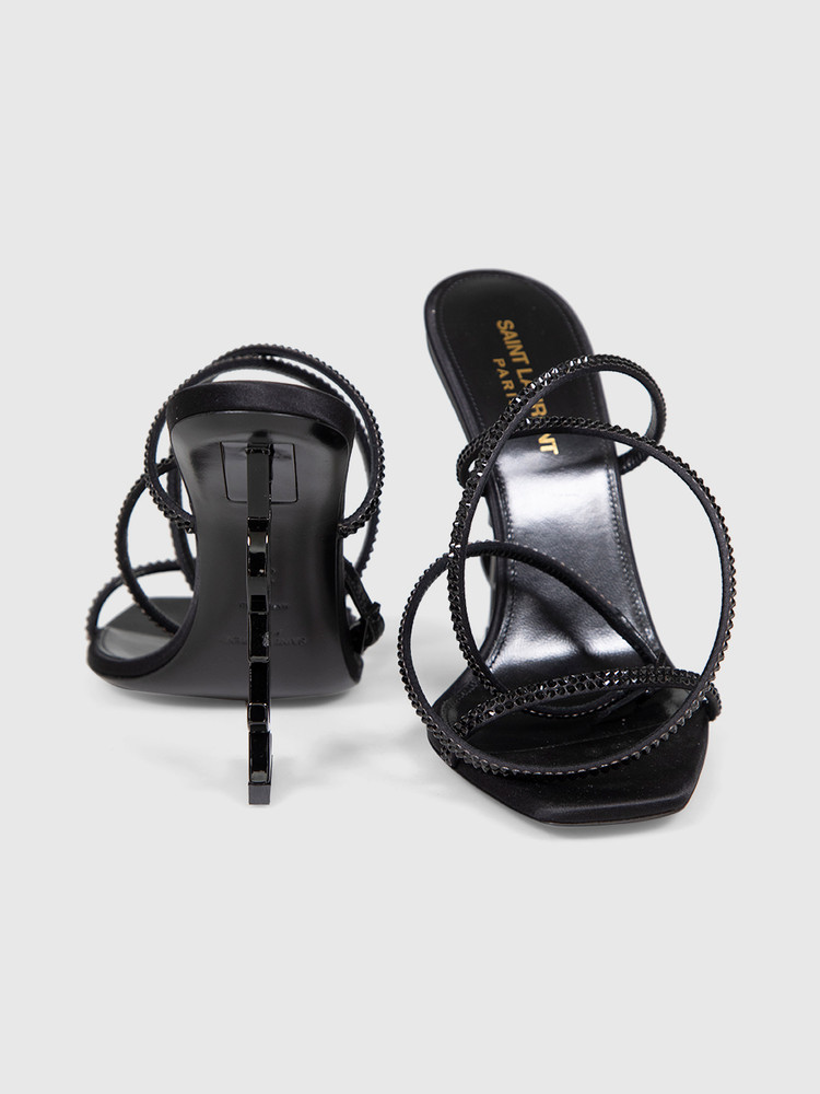 Saint Laurent Black Crystal Embellished Opyum Heels