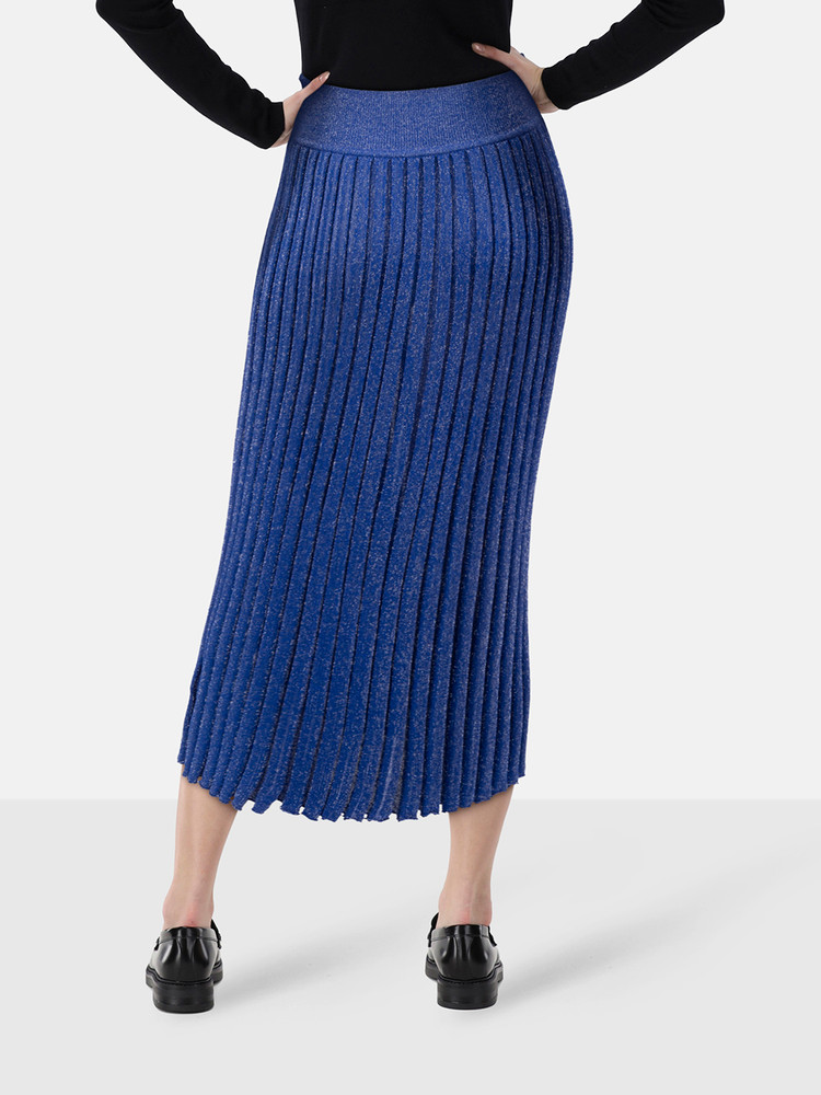 Scanlan & Theodore Blue Metallic Midi Skirt