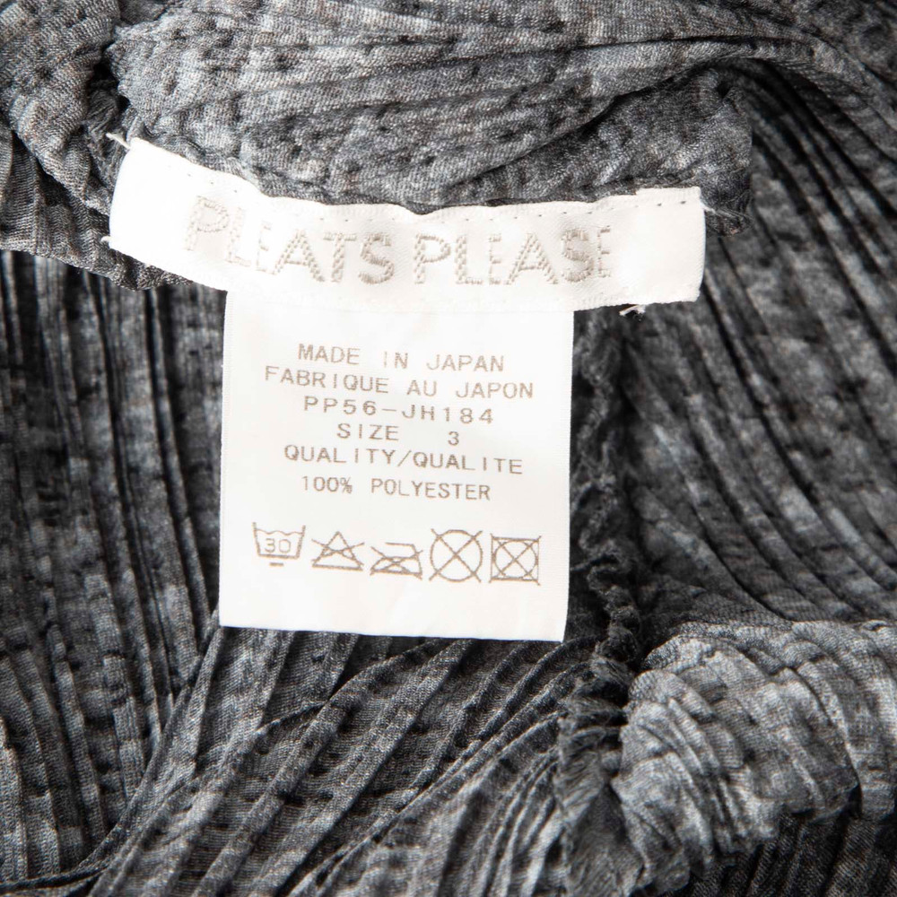 Issey Miyake Pleats Please Grey Midi V-Neck Dress