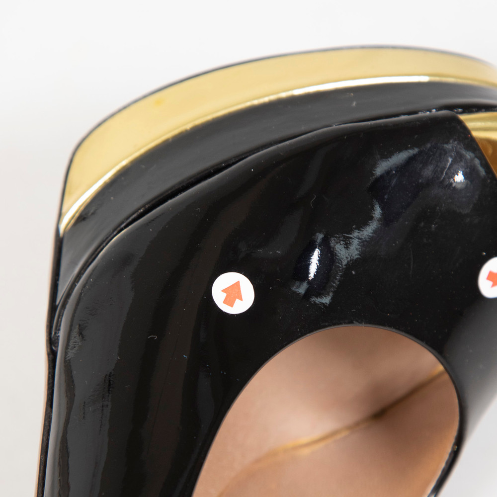 Versace Black Patent Leather Heels