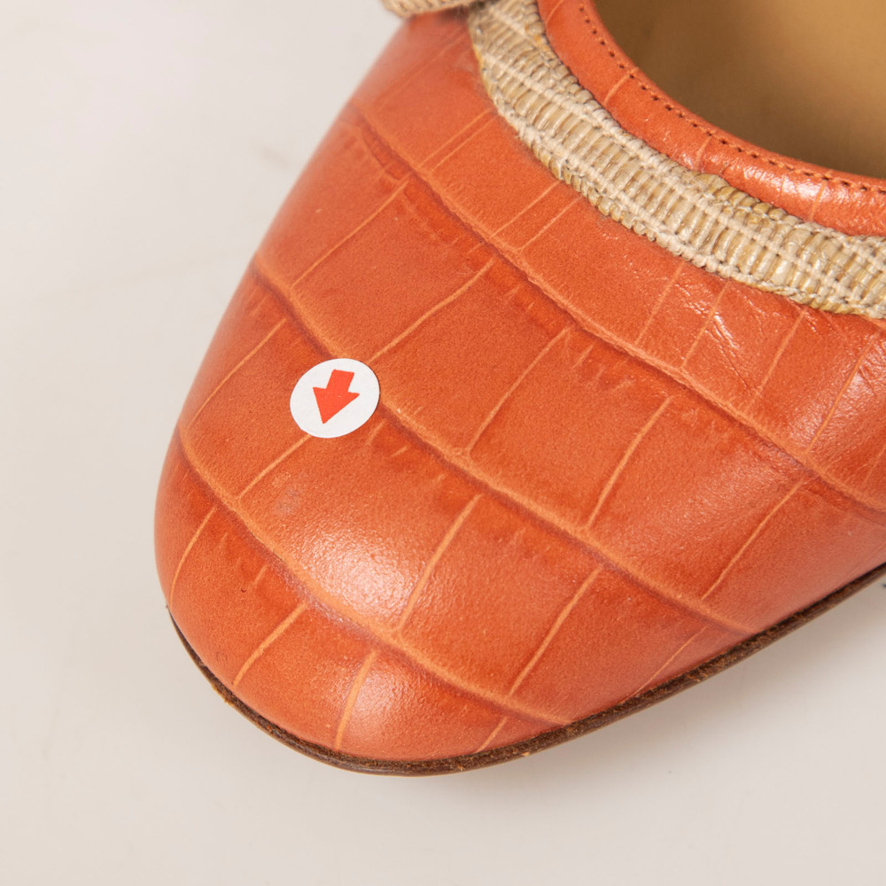 Valentino Garavani Orange Croc Embossed Pumps