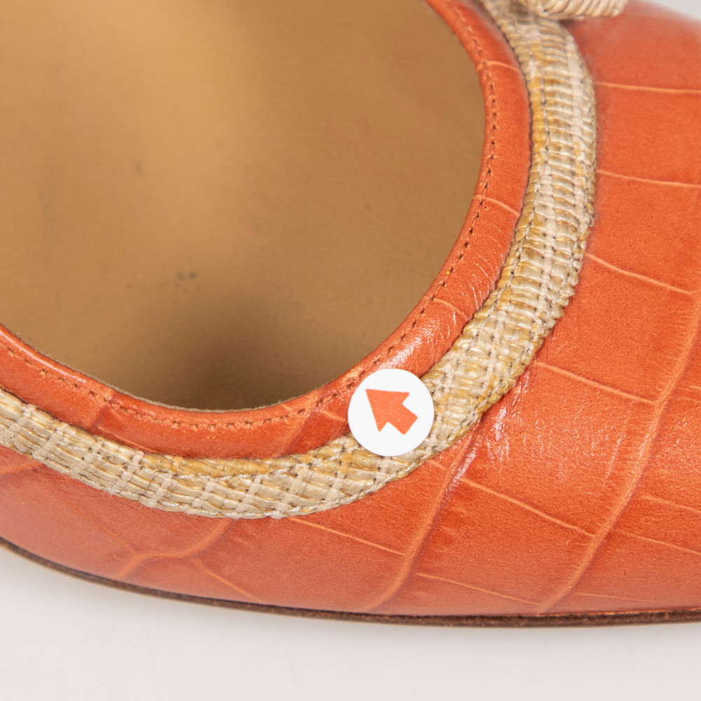 Valentino Garavani Orange Croc Embossed Pumps