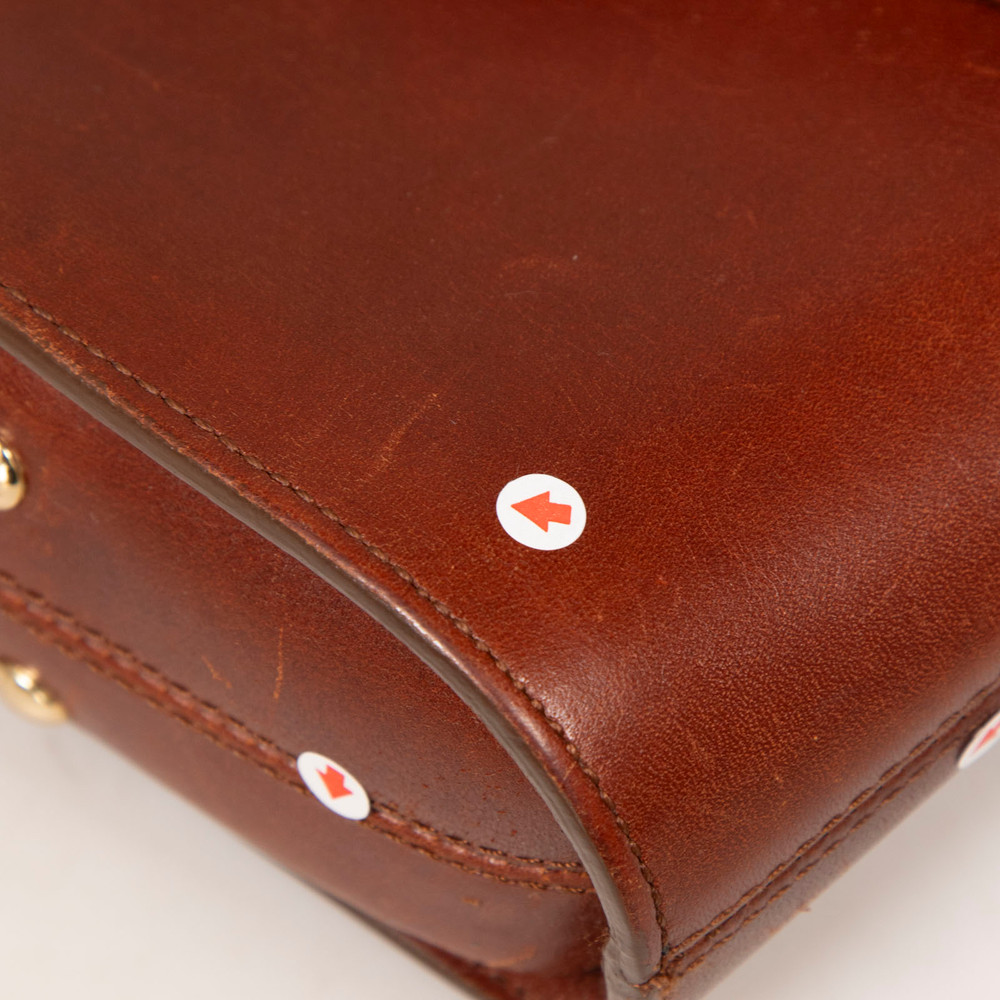 A.P.C. Brown Leather Demi-Lune Crossbody Bag