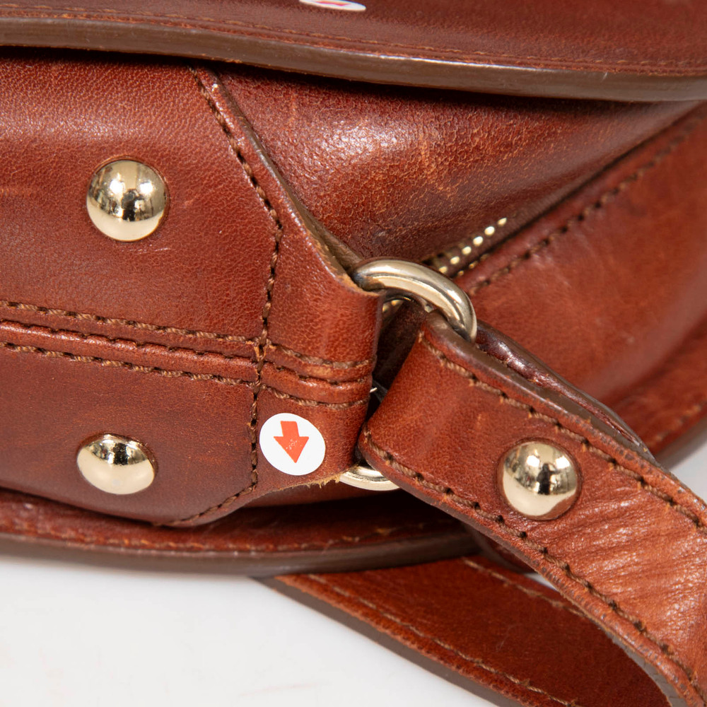 A.P.C. Brown Leather Demi-Lune Crossbody Bag