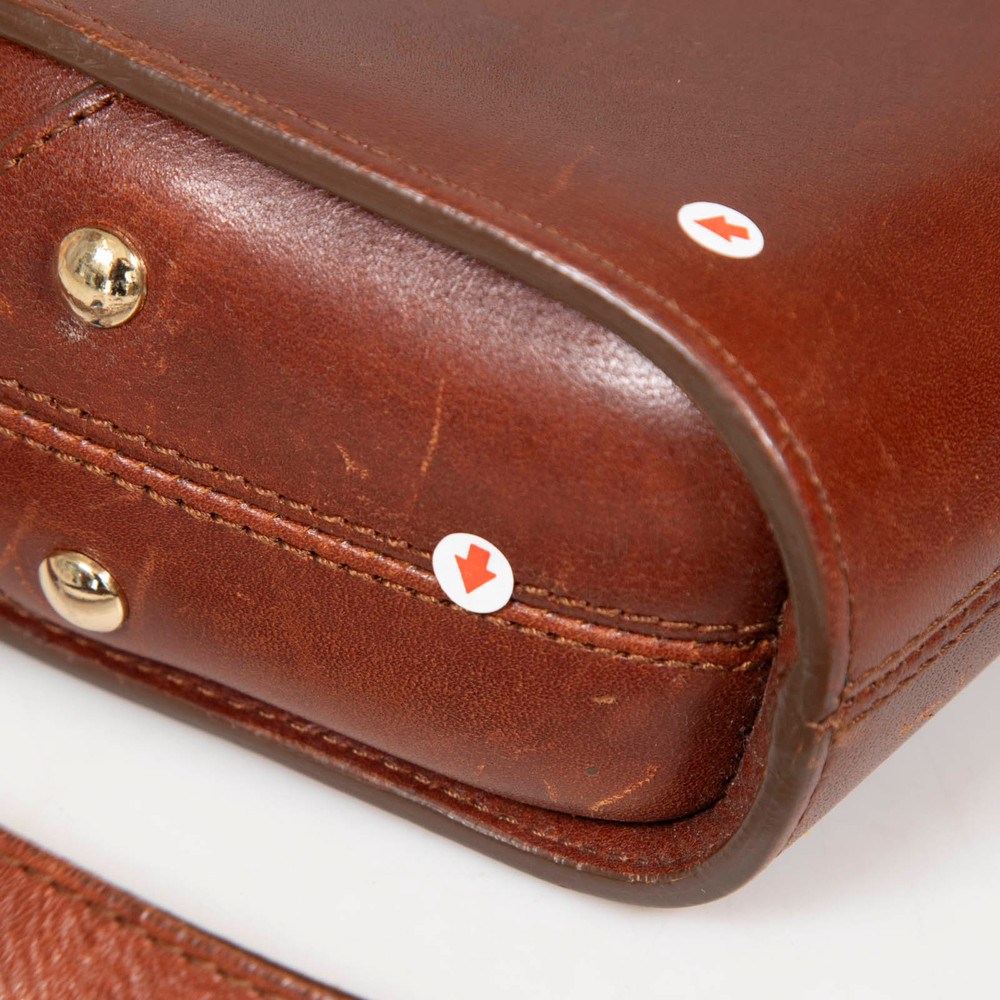 A.P.C. Brown Leather Demi-Lune Crossbody Bag
