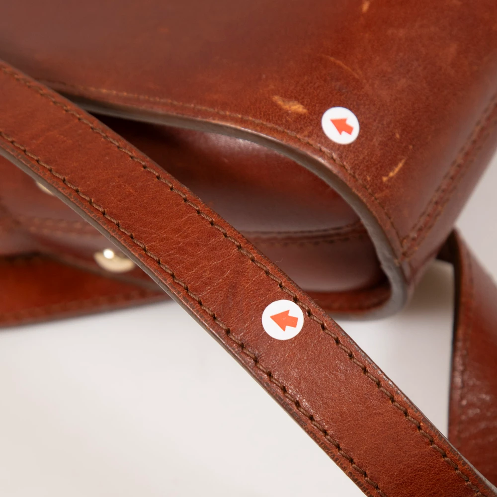 A.P.C. Brown Leather Demi-Lune Crossbody Bag