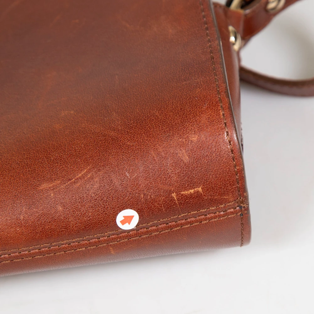 A.P.C. Brown Leather Demi-Lune Crossbody Bag