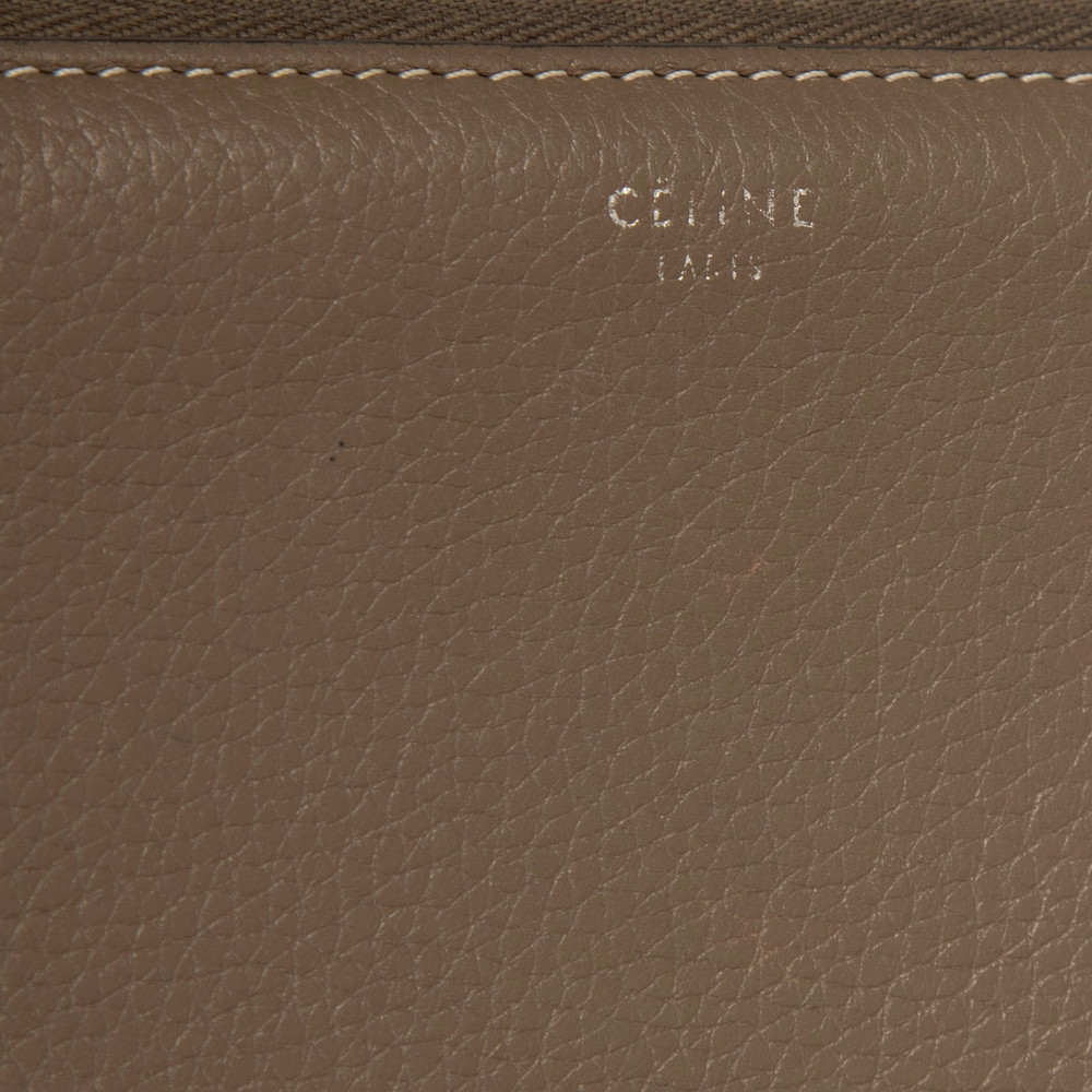 Céline Grey Leather Continental Wallet