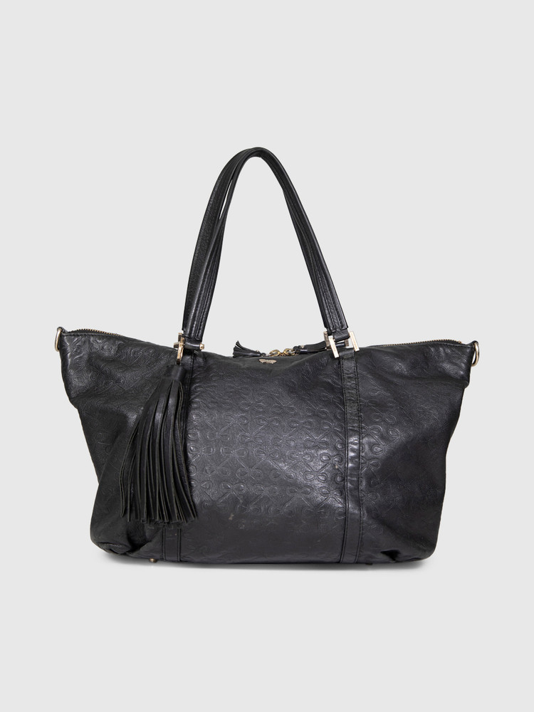 Anya Hindmarch Black Leather Tote Bag