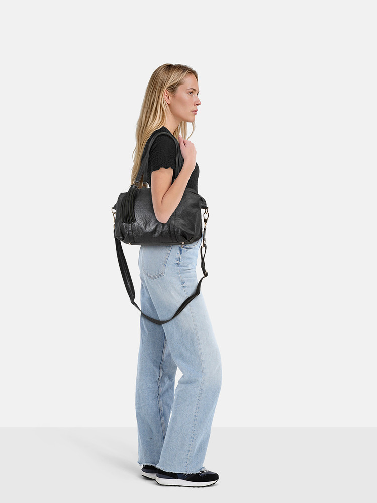 Anya Hindmarch Black Leather Tote Bag