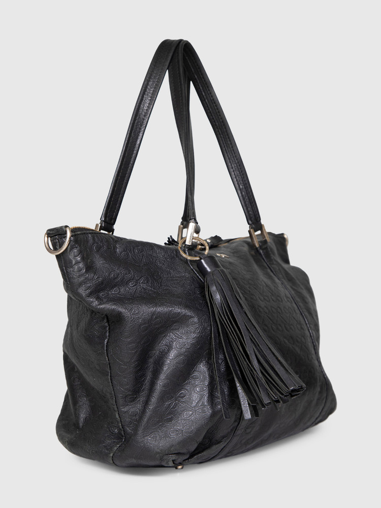 Anya Hindmarch Black Leather Tote Bag