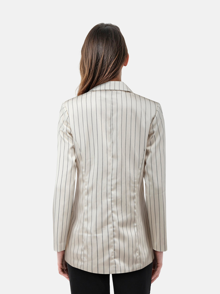 Rixo Ecru & Black Striped Toni Blazer