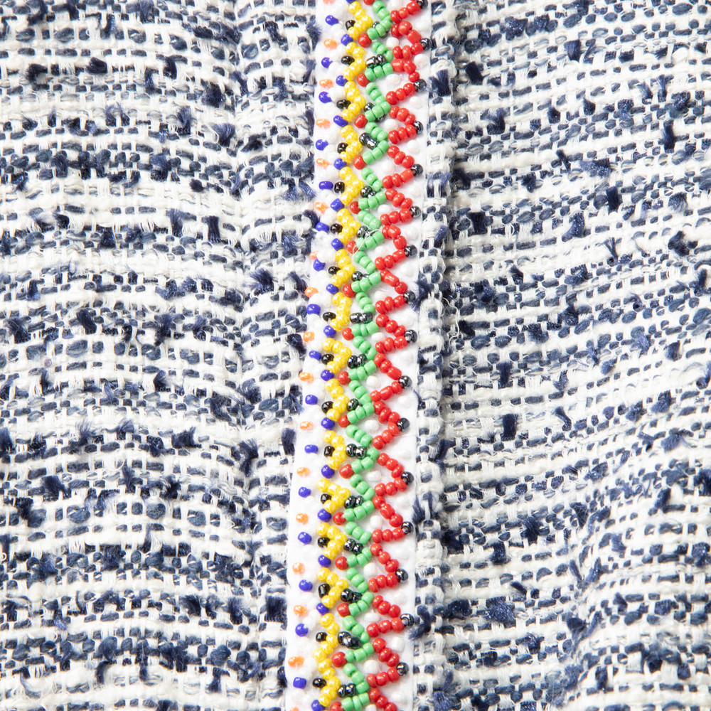 Maje Blue Beaded Trim Blazer
