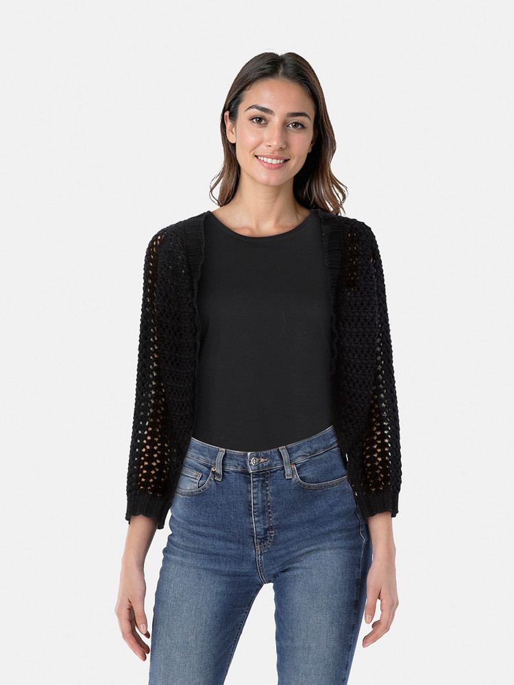 Dolce & Gabbana Black Crochet Cardigan
