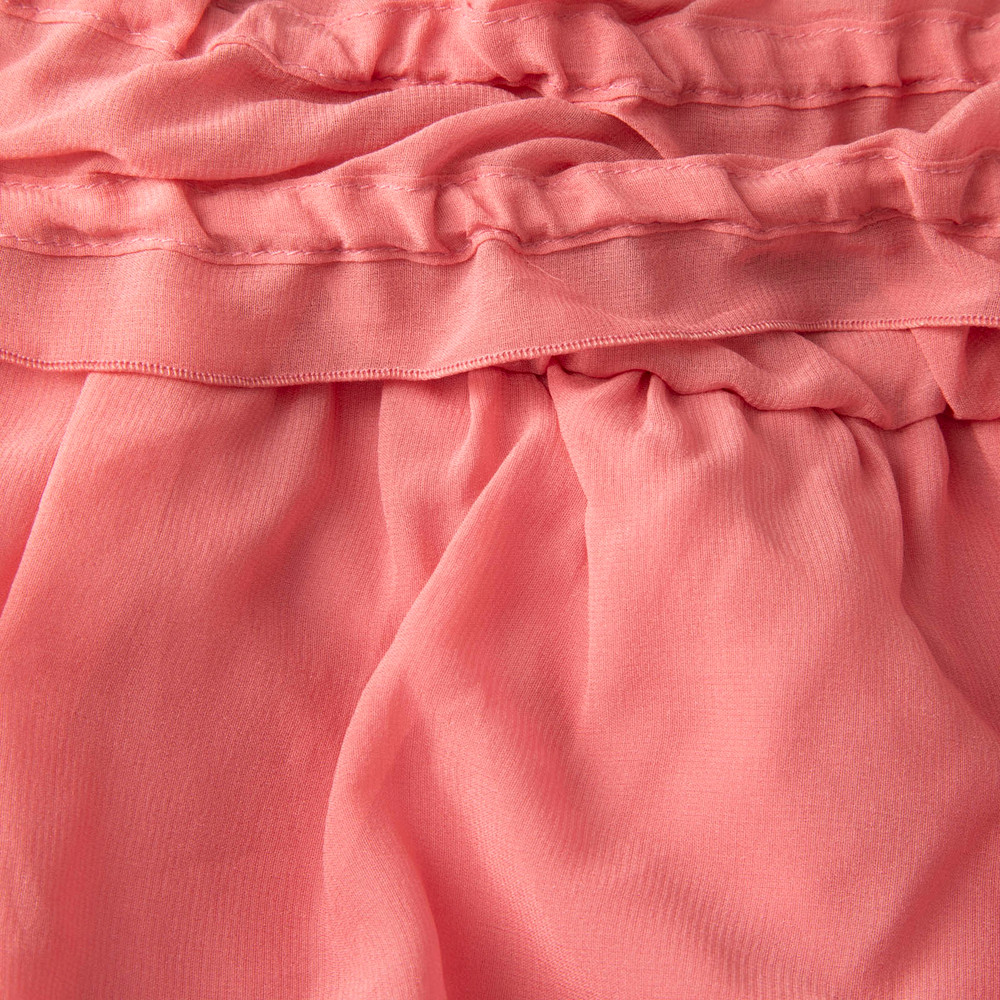 Blumarine Pink Silk Ruffle Off Shoulder Blouse